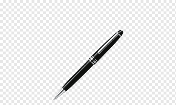 Черная ручка на прозрачном фоне