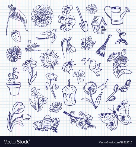 Рисуночки на полях тетради