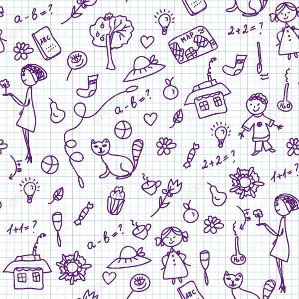 Каракули ручкой в тетради