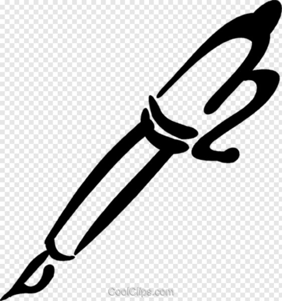 Перьевая ручка сбоку контур