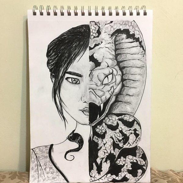 Рисунки гелевой ручкой девушки