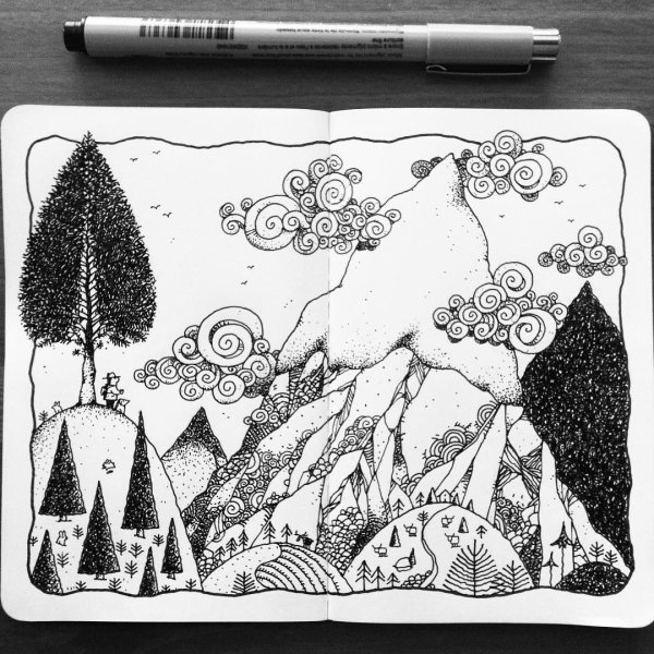 Графика линером