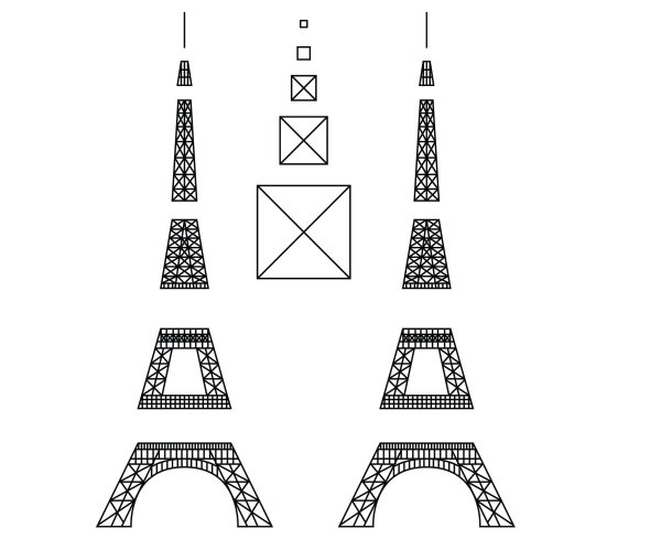 Детали Эльфиевой башни для 3д ручки