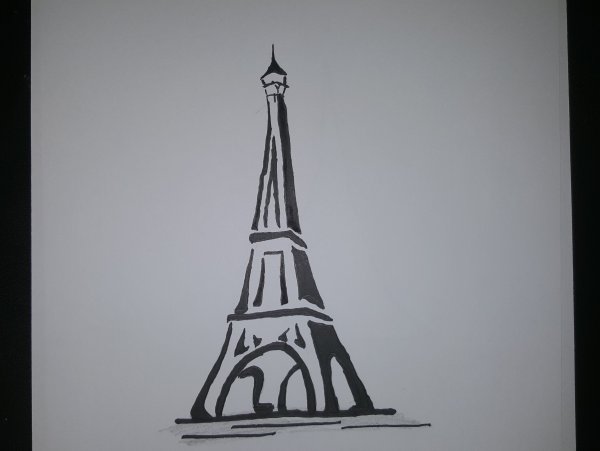 Эйфелева башня рисунок снизу