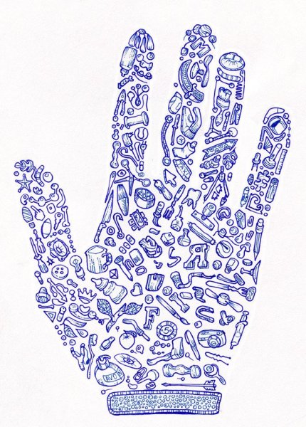 Рисунки на руке ручкой