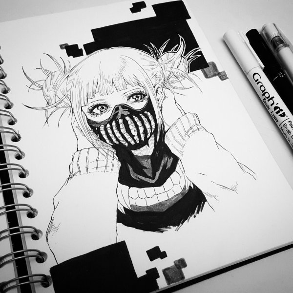 Аниме скетчи ручкой