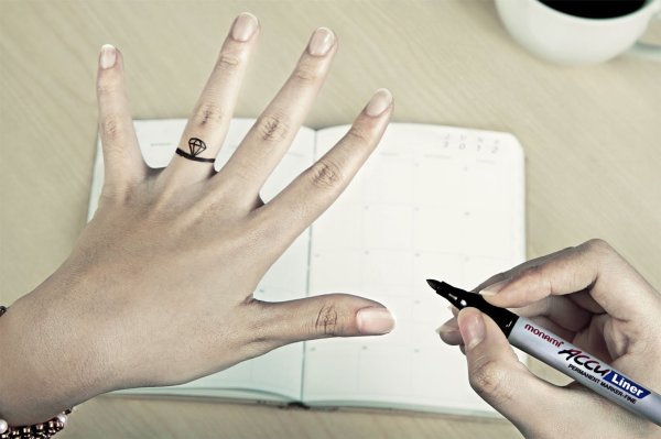 Рисунки маркером на руке