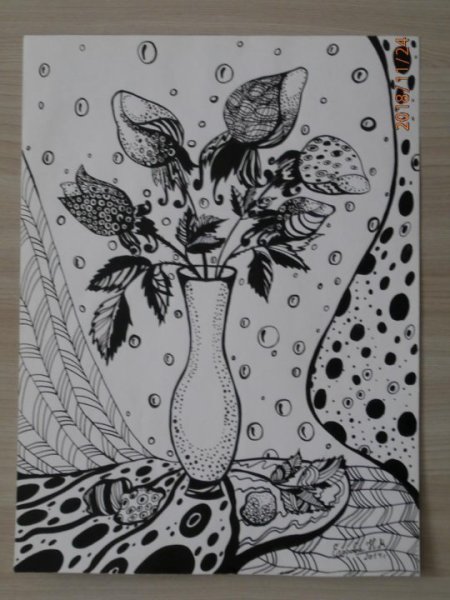 Декоративное рисование гелевой ручкой