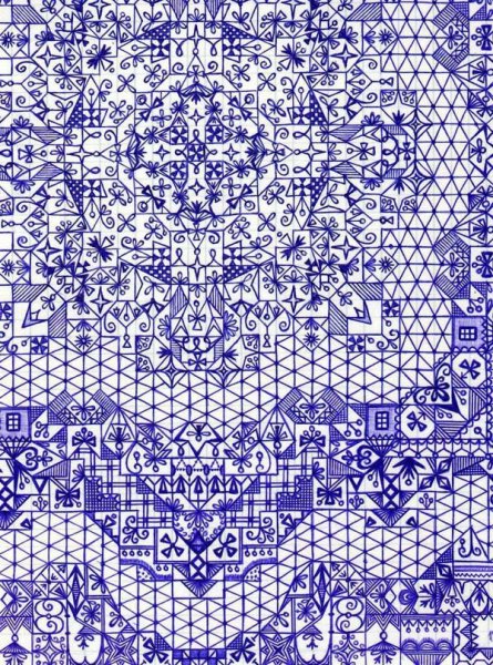 Узоры на листе в клетку