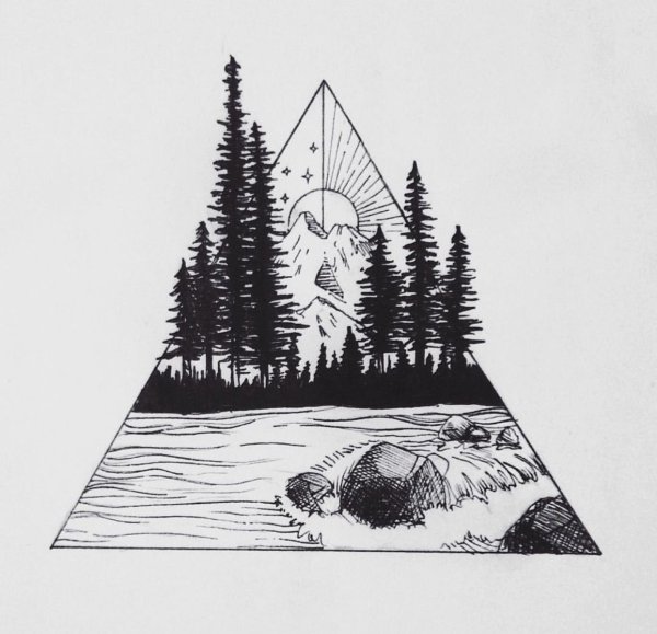 Эскизы тату с лесом