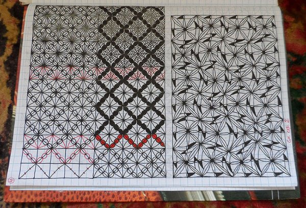 Красивые узоры на полях в тетради