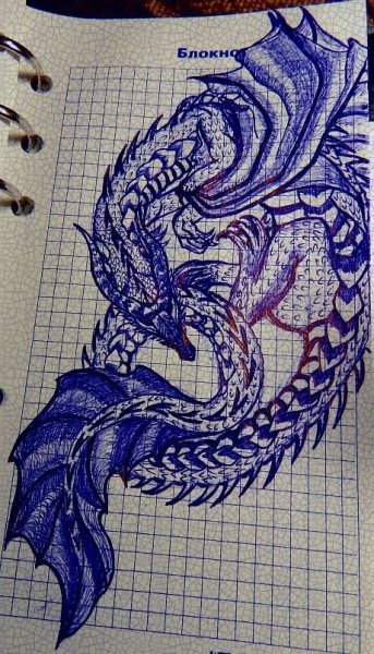 Рисунки ручкой в тетради