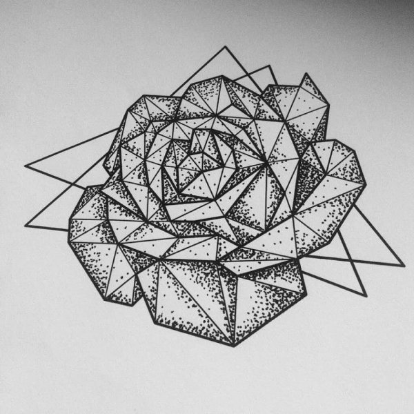 Цветы из геометрических фигур сложные