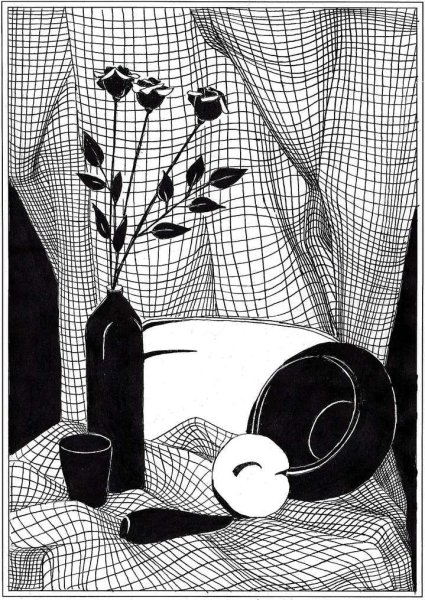 Графический натюрморт тушью