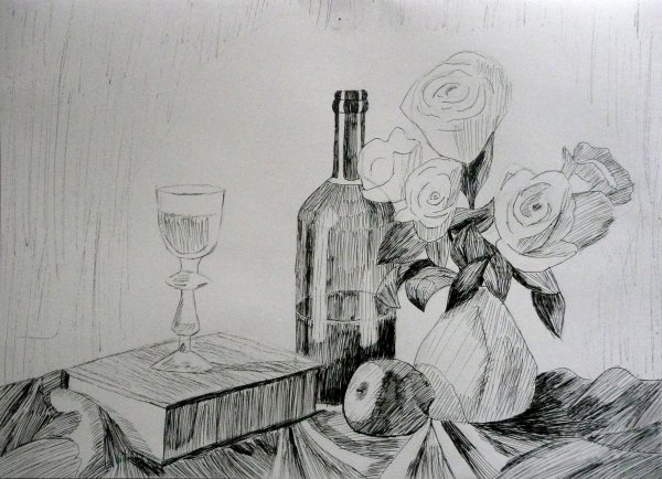 Натюрморт гелевыми ручками