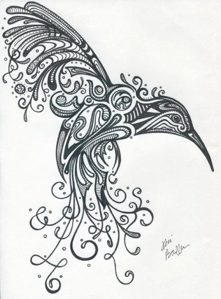 Мехенди Колибри эскиз