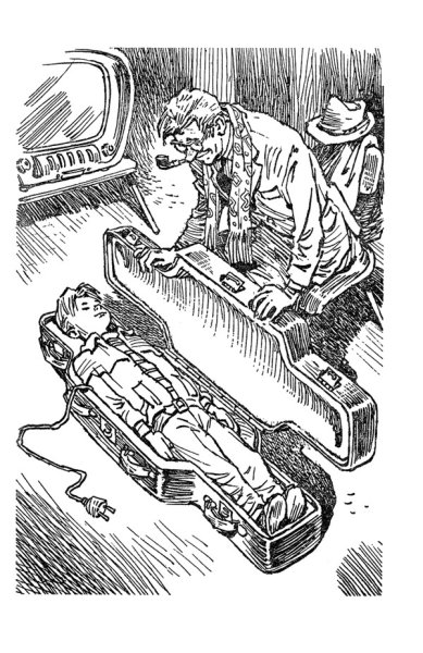 Электроник мальчик из чемодана иллюстрации