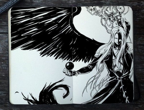 Демон черной ручкой