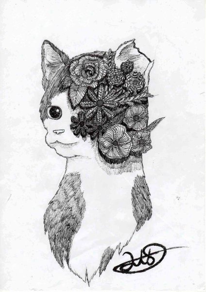 Рисунки чёрной гелевой ручкой для срисовки