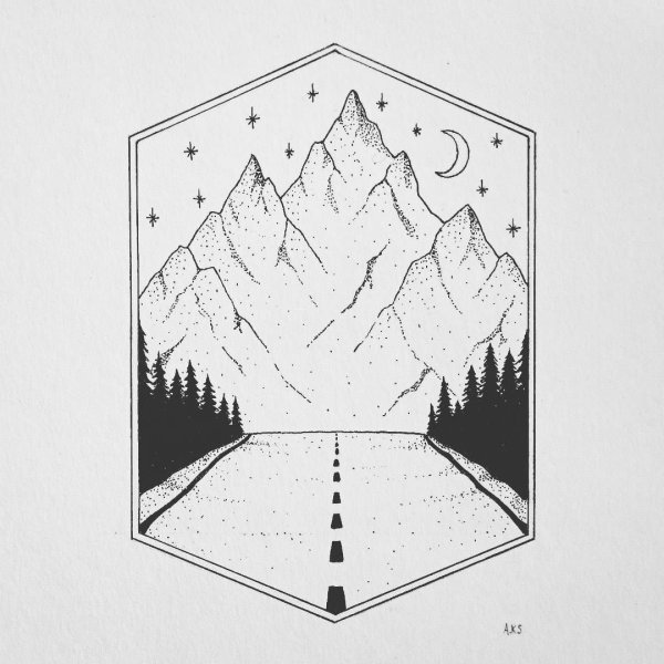 Рисунки для скетчбука горы легкие