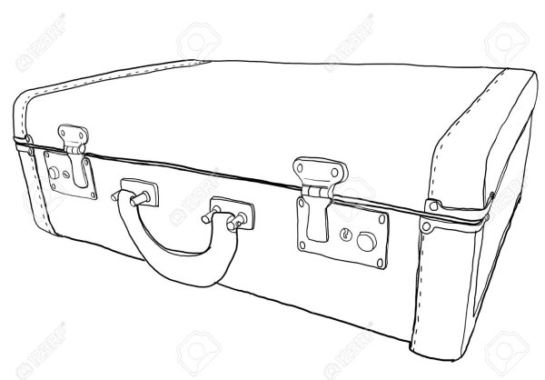 Чемодан сбоку вектор