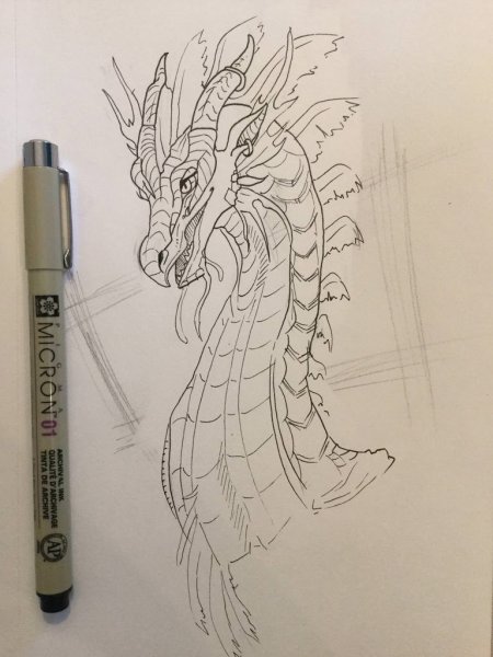 Рисунки гелевой ручкой драконы