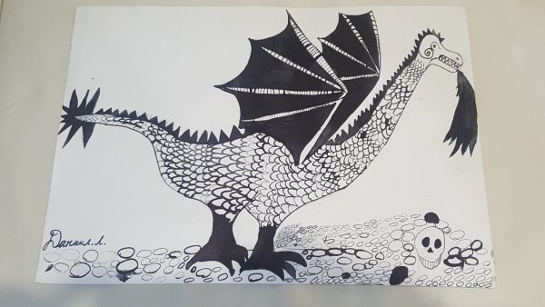 Тату чёрной ручкой