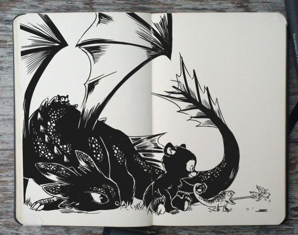 Дракон скетчбук