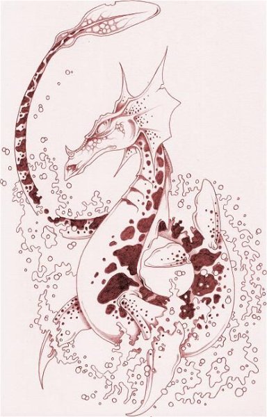 Рисунок дракона на ногтях