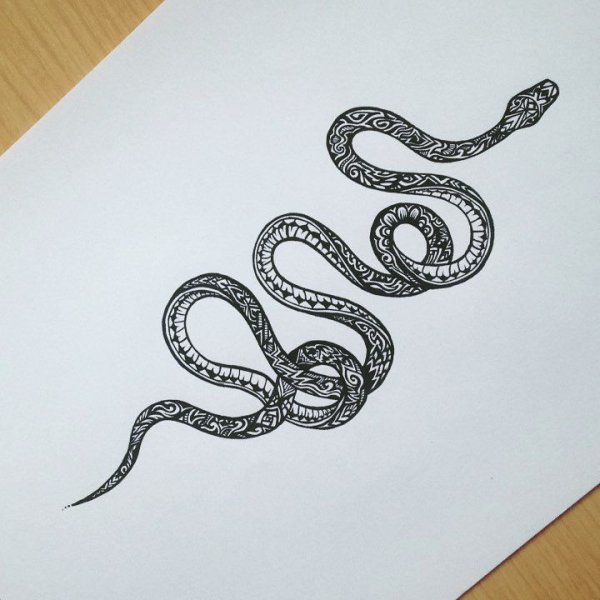 Тату браслет змея эскиз