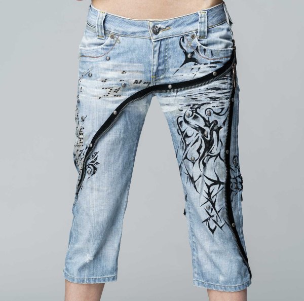 Джинсы разрисованные женские