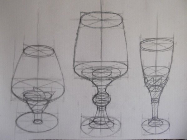 Бокал в перспективе