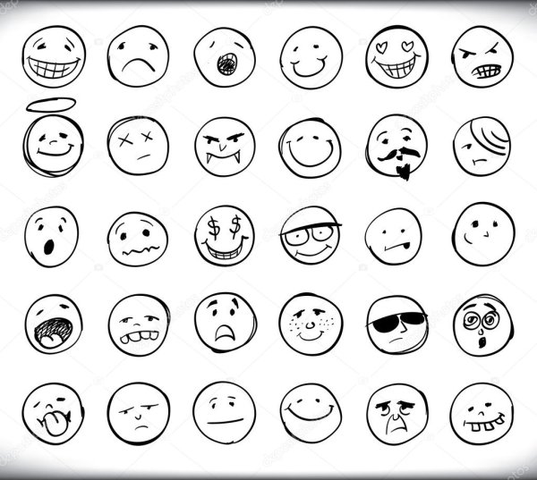 Рожицы карандашом