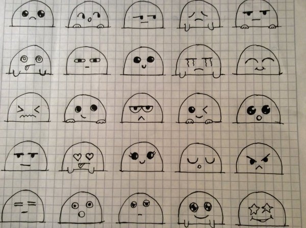 Рисование по клеточкам черной ручкой