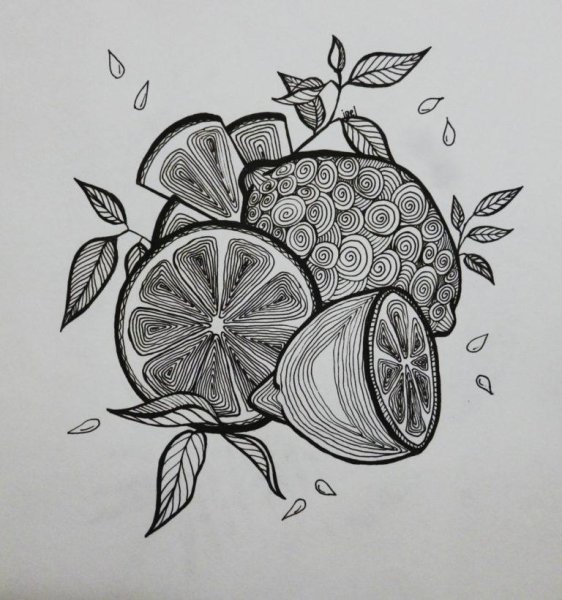 Декоративная Графика гелевой ручкой