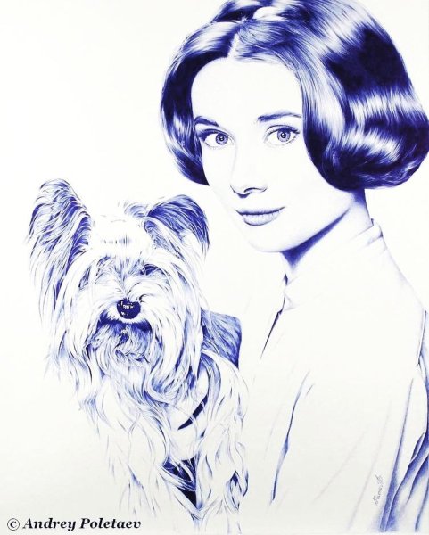 Андрей Полетаев картины шариковой ручкой