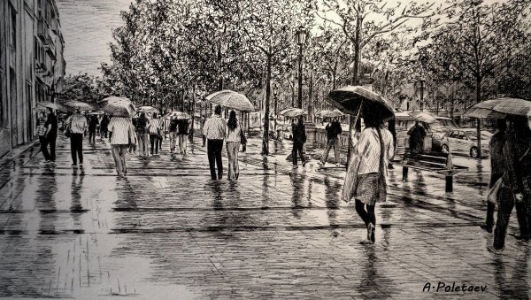 Андрей Полетаев художник шариковой ручкой