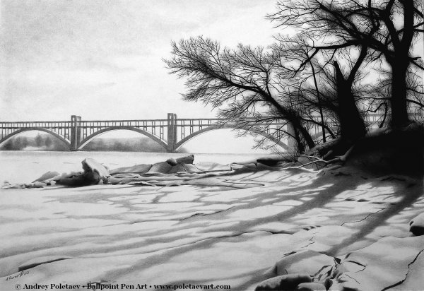 Андрей Полетаев картины шариковой ручкой