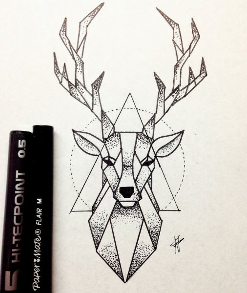 Олень геометрия эскиз