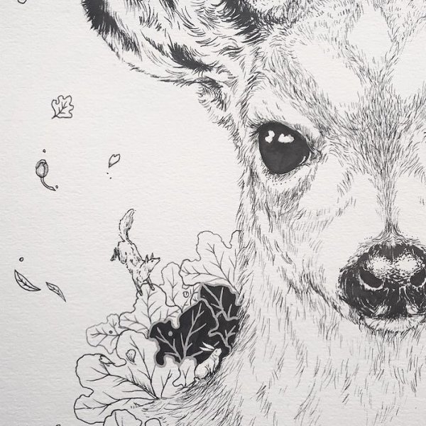 Животные ручкой