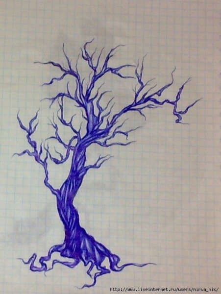 Дерево ручкой