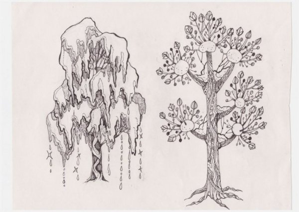 Дерево гелевая ручка