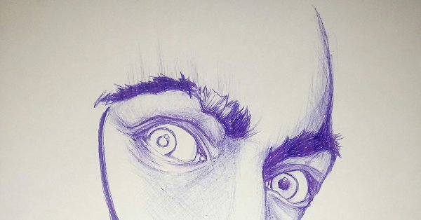 Толстой рисунок ручкой