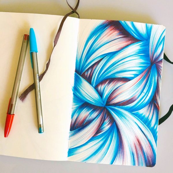 Скетчи цветными ручками