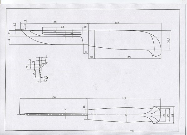 Финский нож пуукко чертеж