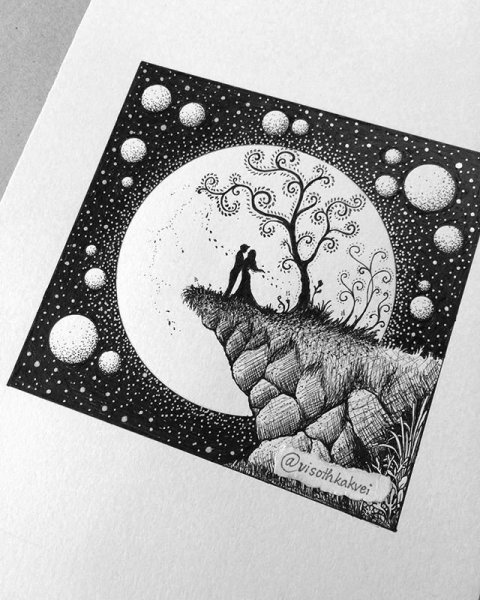 Зентангл Луна