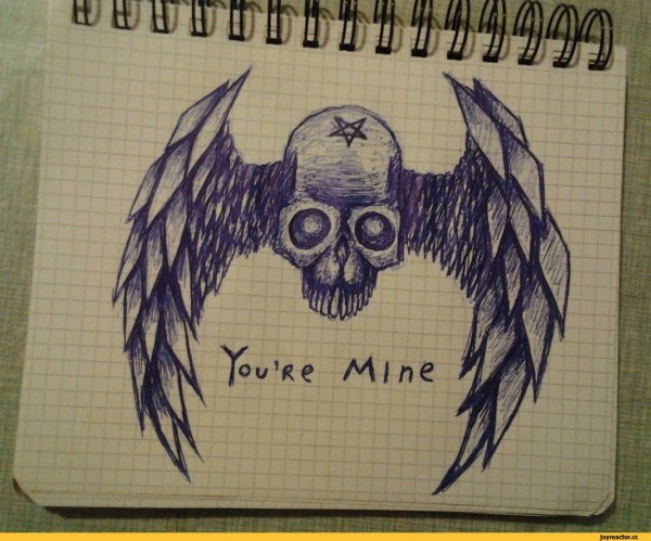 Жуткие рисунки ручкой в тетради