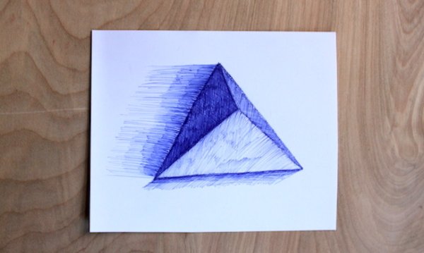 Горы нарисованные шариковой ручкой