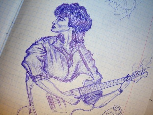 Портрет Виктора Цоя ручкой