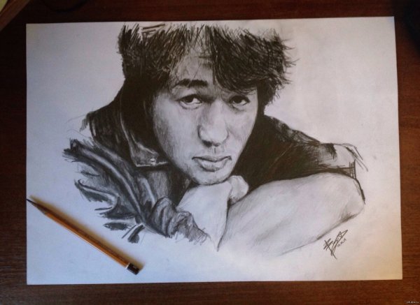 Виктор Цой рисунок